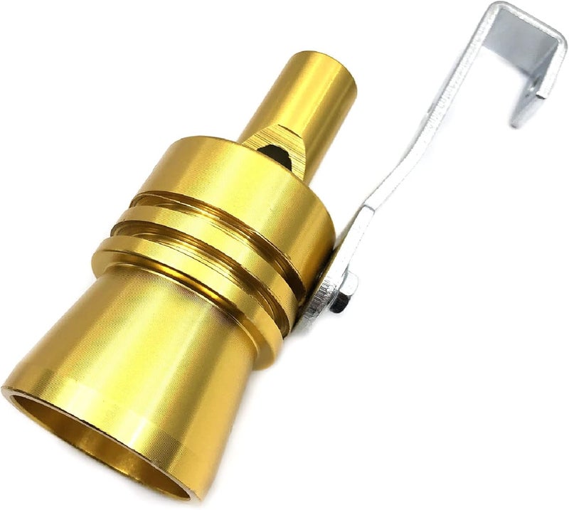 DEVMO 2pcs XL Size Aluminum Alloy Universal Turbo Sound Exhaust Muffler Pipe Whistle Car Roar Maker (XL-Gold) - Image 2
